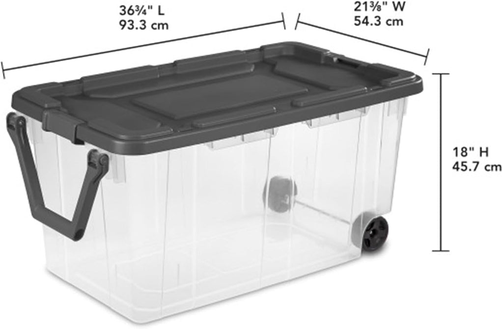 Sterilite 6-Pack Modular Stacker Box | Durable Clear Plastic Storage Bins - 160 Quart Organizing Solution for Home & Office