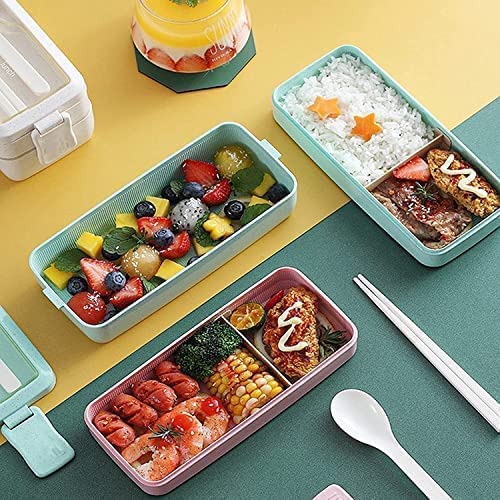 Rarapop Beige Stackable Bento Lunch Box Kit - 3 Compartment Container