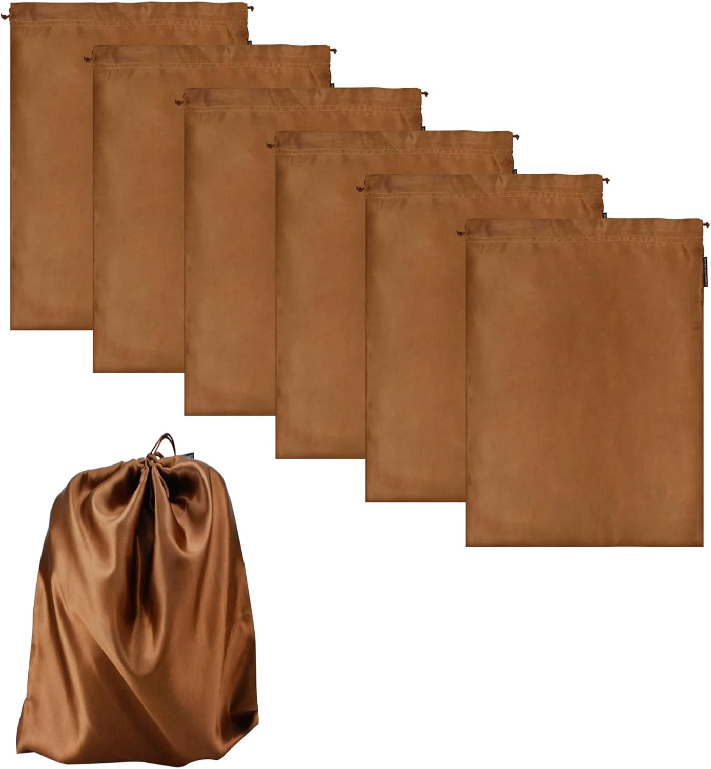 Skiennix Toy Storage Bags - 6 Pack Adult Silk Drawstring Organizers for Travel & Camping