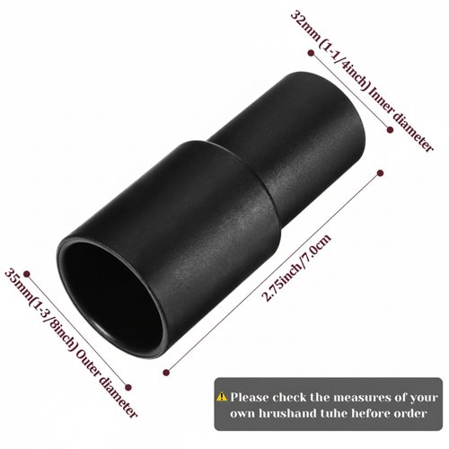 Honoson 4 Pieces Cleaner Adapter 35mm (1-3/8 Inch) to 32 mm (1-1/4 Inch) for Inner Diameter 32 Brush Fit to Outer Diameter 35 Tube Plastic Vacuum Hose Adapter