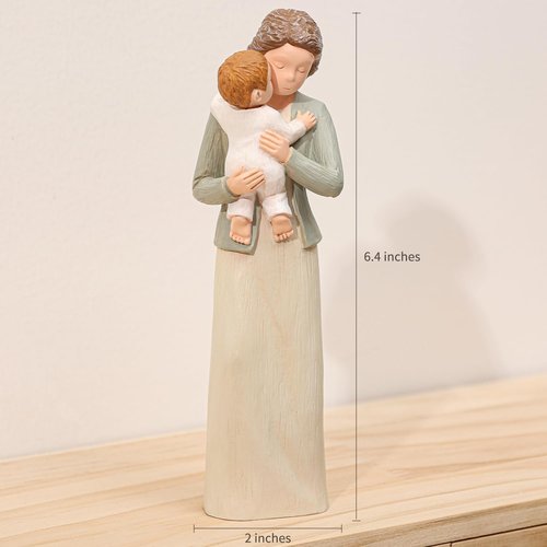 Hensonever Grandma Figurines - Hand-Painted Grandmother and Grandchild Sculptures | Perfect Birthday Gift