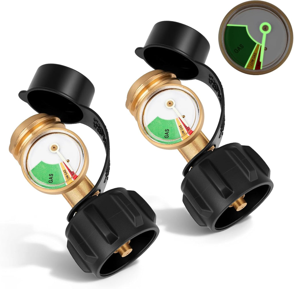 Siziviki Propane Tank Gauge & Leak Detector - Gas Pressure Meter for 5-40 lb Tanks | Universal QCC-1 Connection