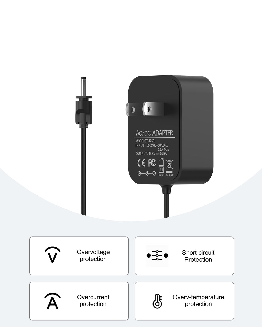 VHBW 9.6V 0.5A Charger Compatible with Shark CH901 Ultra Cyclone Pro Cordless Handheld Vacuum, Model XCHRGCH901 DK12-096045A-U ZD006C096050USE [Not for Shark CH950 13.3V]