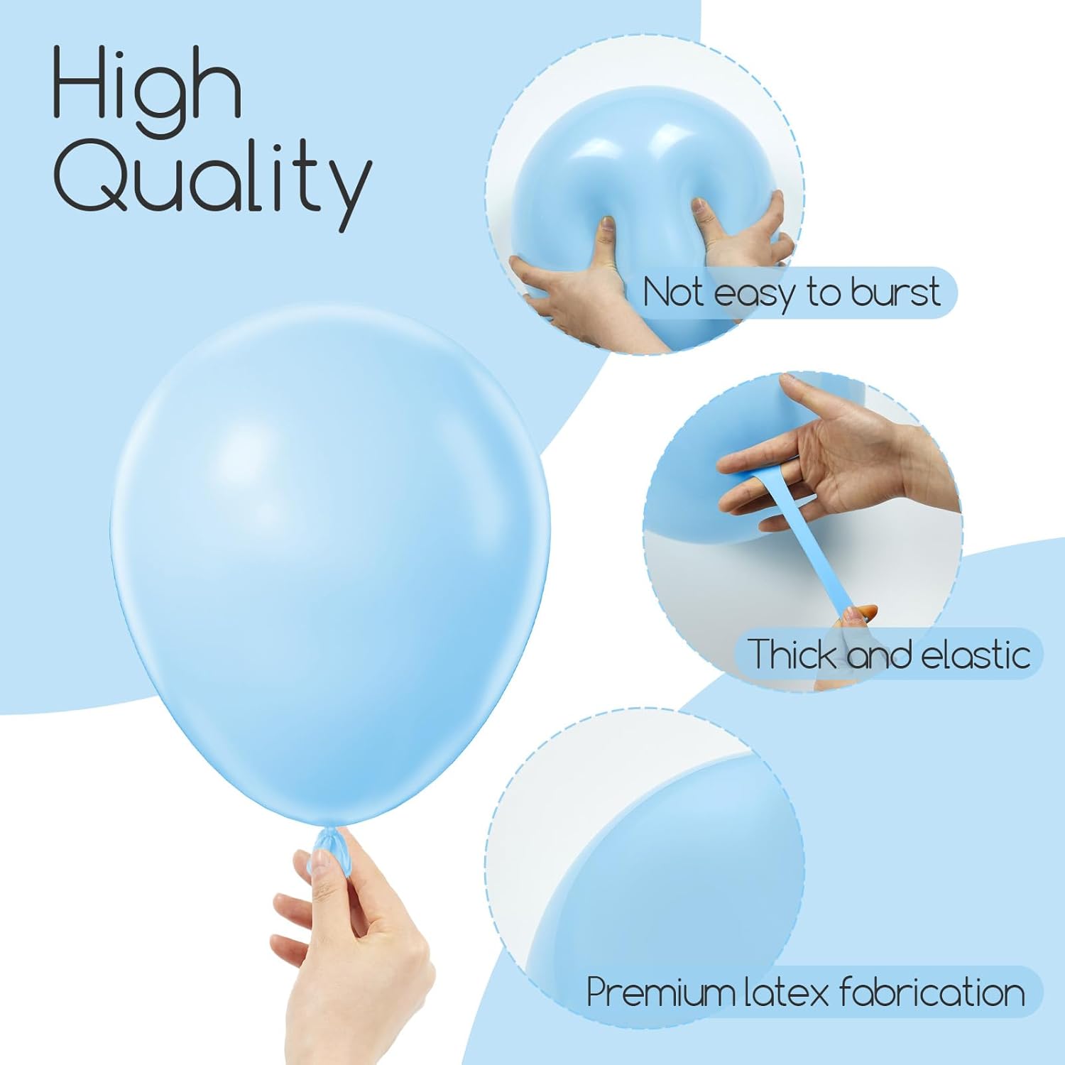 Awenztech Balloon Arch Kit - 120pcs Light Blue Latex Balloons in Various Sizes for Celebrations