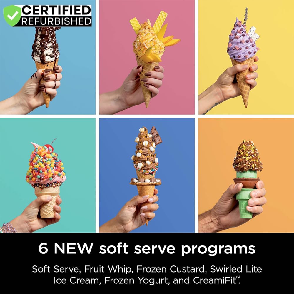 Ninja NC701 CREAMi Swirl 13-in-1 Soft Serve Ice Cream Machine - Renewed with 2-Year CPS Protection Pack
