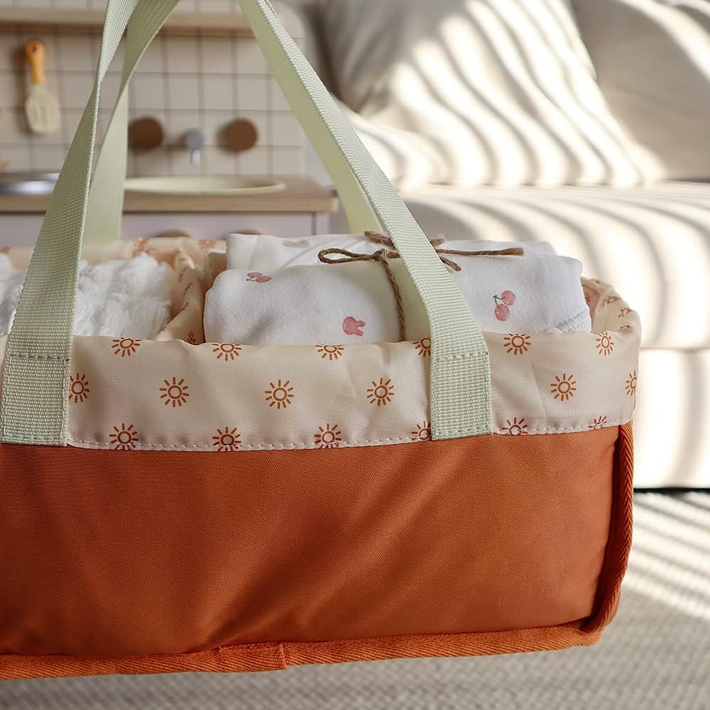 MOMIGO Baby Diaper Caddy Organizer - Portable Nursery Storage Basket for Diapers & Wipes | Ideal Newborn Gift