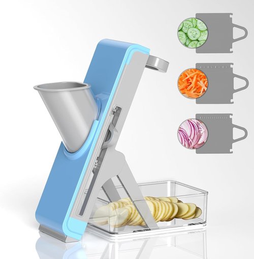 Eletronova Mandoline Slicer - Versatile Kitchen Vegetable Cutter | Grey (White & Green)