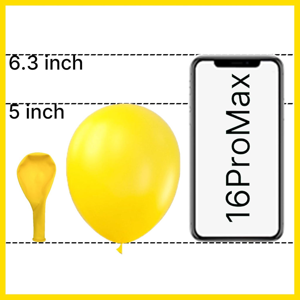 PartyWoo Yellow Balloons - 100pcs 5-Inch Matte Latex Balloons for Baby Showers & Celebrations