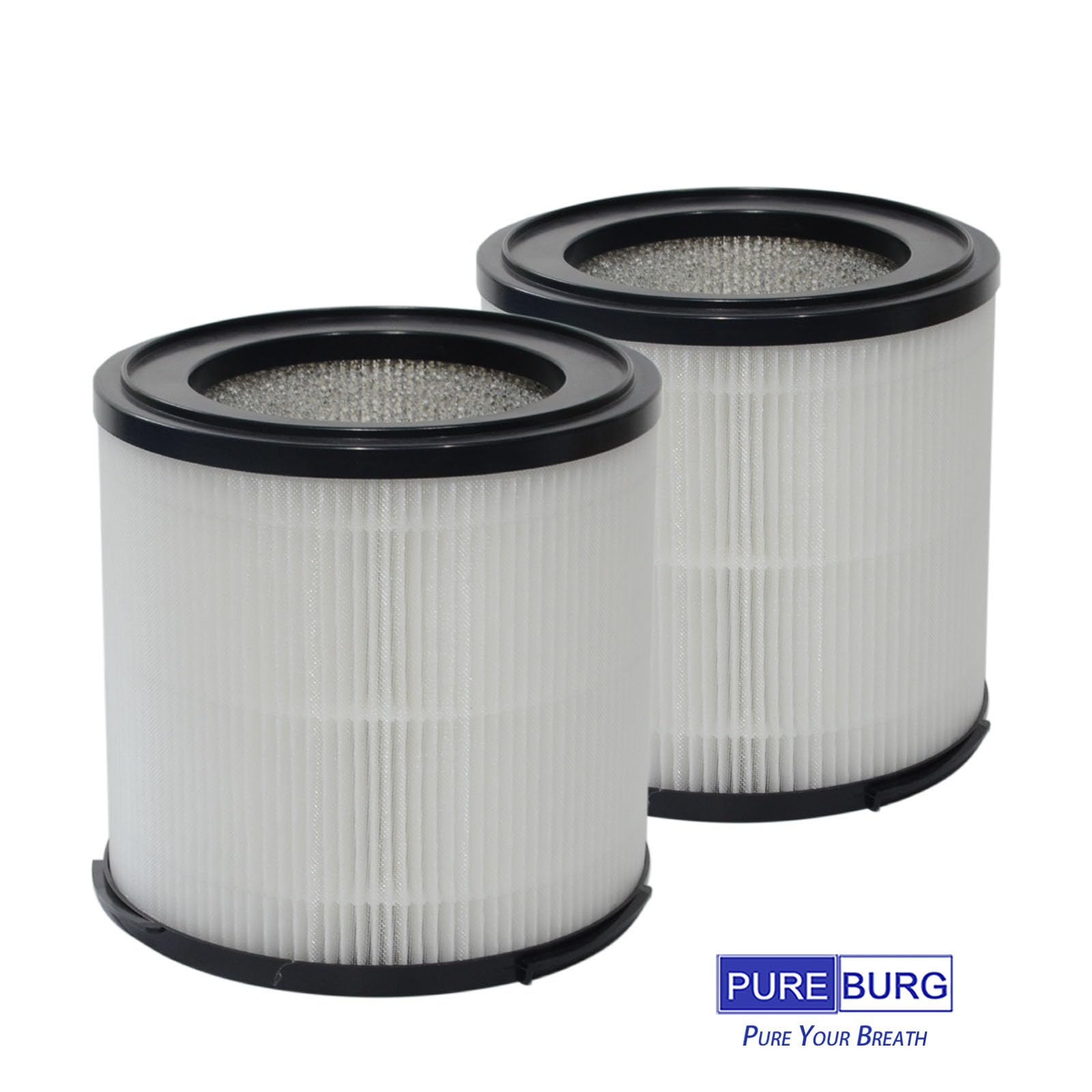 PUREBURG Replacement Filter Compatible with Morpilot, Keenstone,ASLOTUS ELITUN Safe-Mate KJ130V1 Air Purifiers, H13 HEPA Activated Carbon 2-Pack Air Clean Dust VOCs Odor