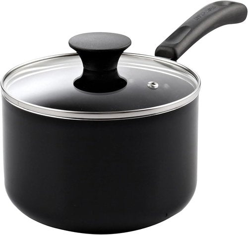 Cook N Home Nonstick Sauce Pan - 2-Qt Multi-Purpose Pot with Glass Lid | Durable Aluminum, Black