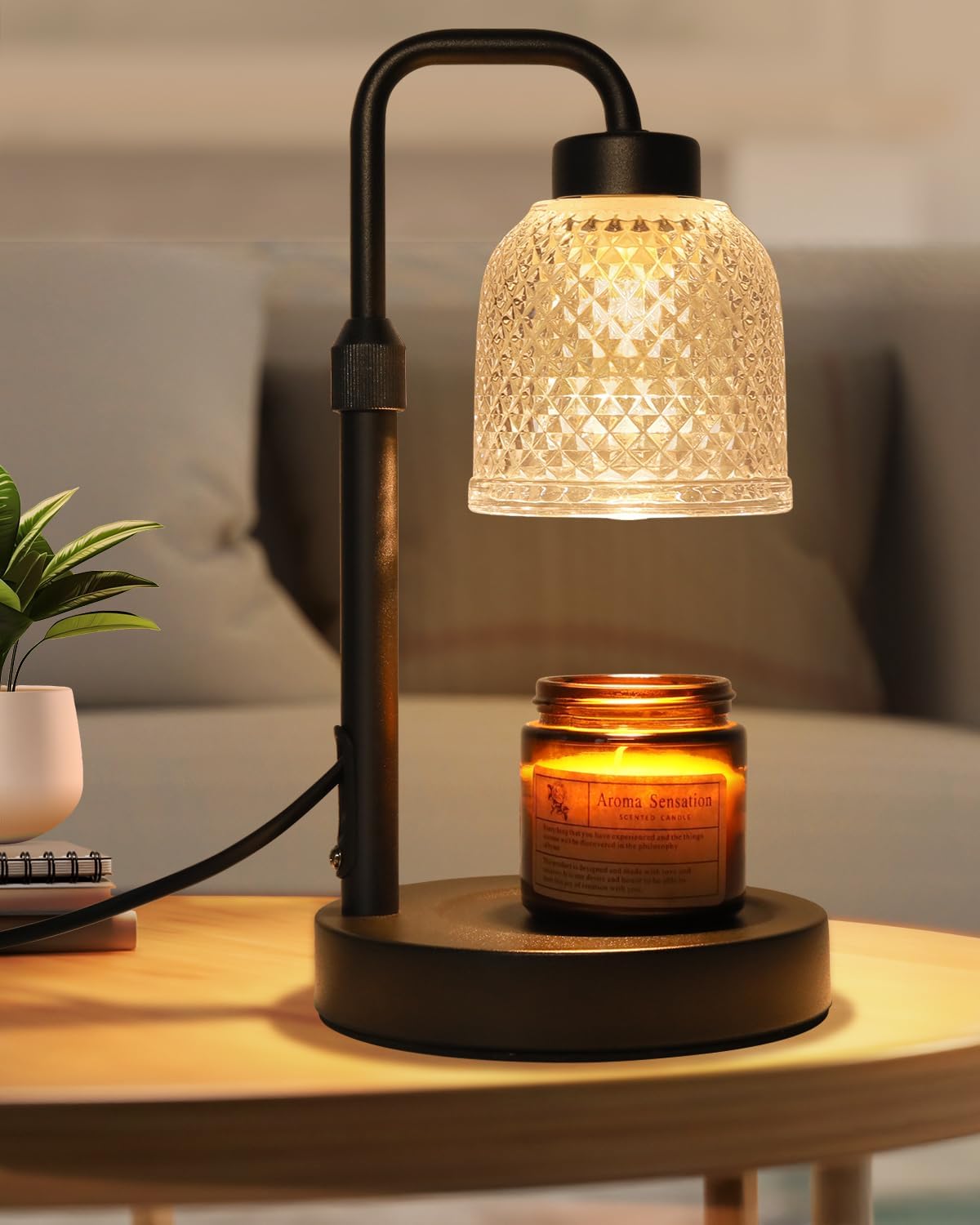 AIFEI Candle Warmer Lamp - Dimmable Adjustable Height with Timer | Perfect Birthday & Housewarming Gift - Coal Black