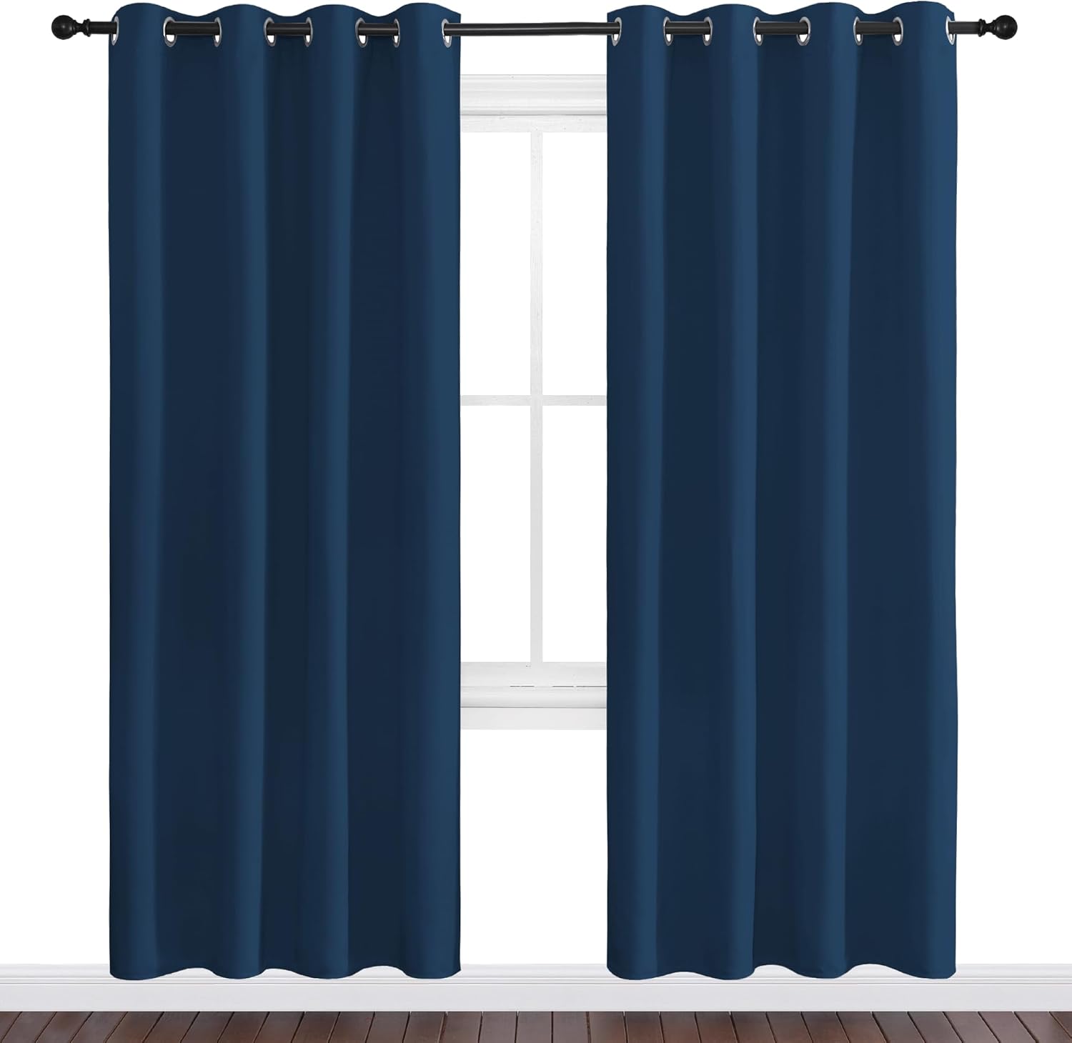 NICETOWN Moroccan Blue Blackout Curtains - Sound Reducing, Heat & Cold Blocking | 78" Long, 55" Wide, 2 Pieces for Office & Dining Room