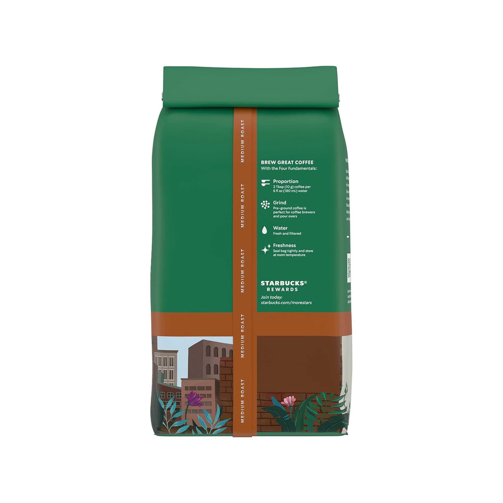 Starbucks Ground Coffee - Decaf Pike Place Roast, Medium Roast for Hot or Iced Coffee - 6 x 12 oz Bags
