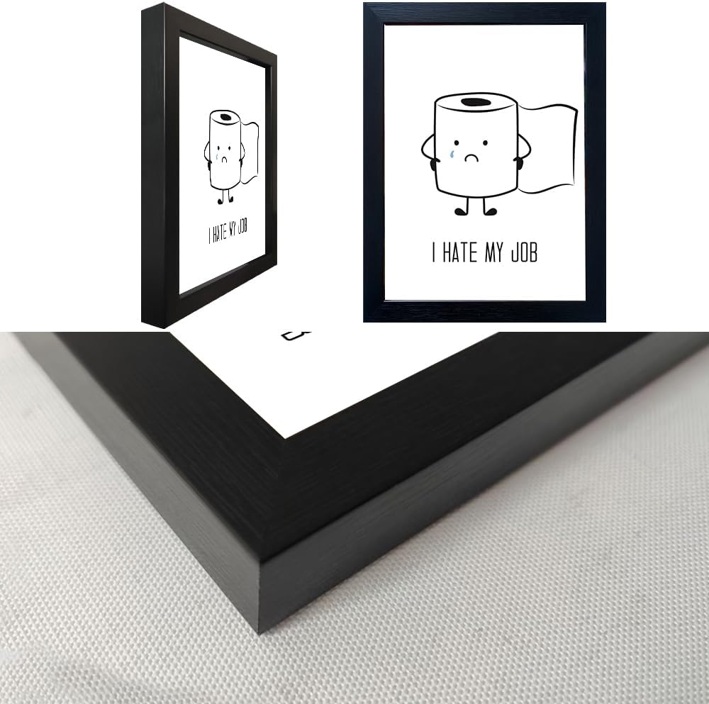 Regine Switzerland Black and White Bathroom Wall Art - Humorous Toilet Paper Canvas Print | Minimalist Decor