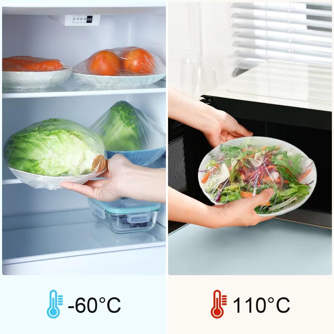 Skiennix Large Bowl Covers - Reusable BPA-Free Plastic Wrap for Food | 13" Diameter for Sourdough Baking