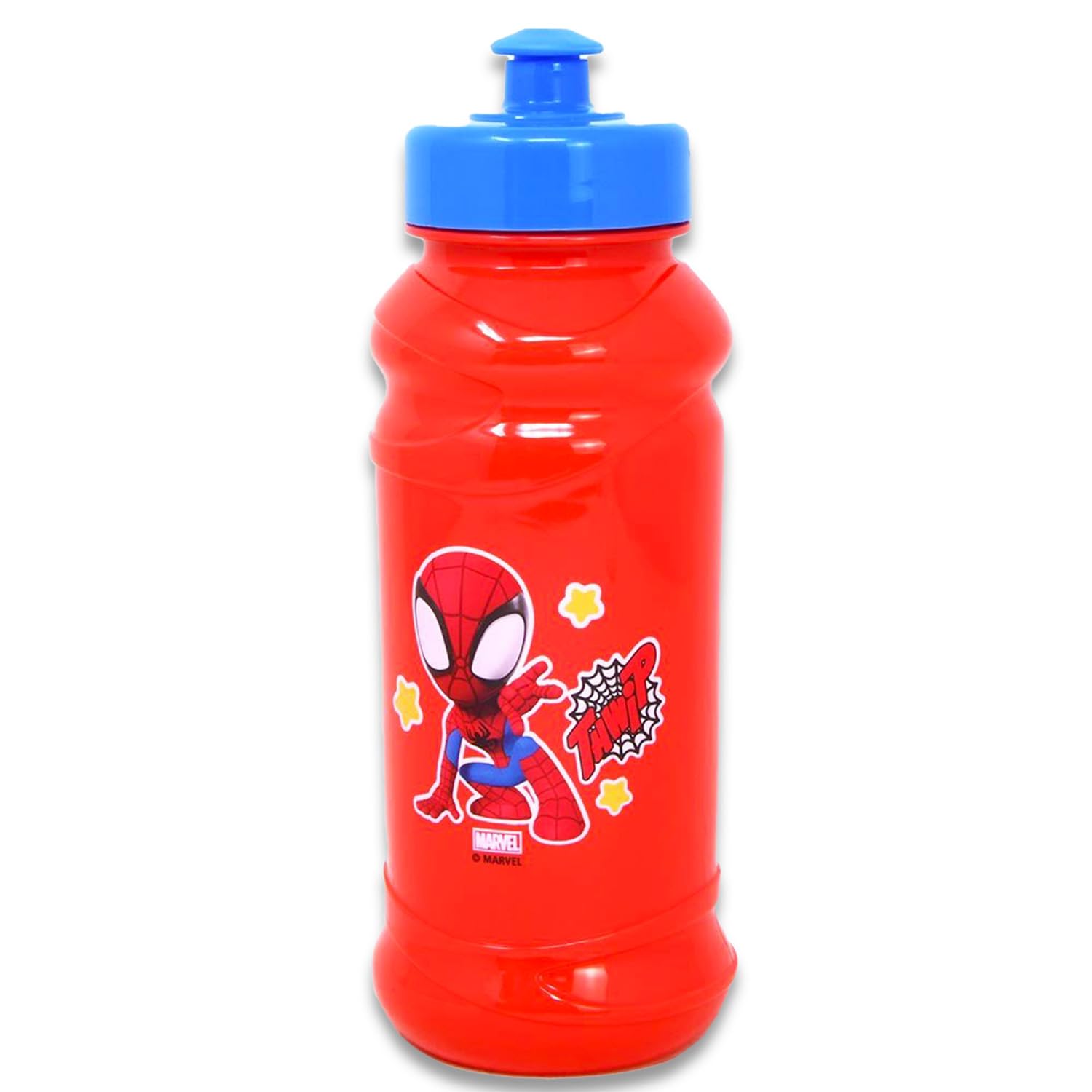 Spidey Reusable 16 oz Water Bottle Set - Spiderman Dinnerware Bundle with 6 Reusable Cups, Stickers, More | Spidey and Friends Party Favor Supplies