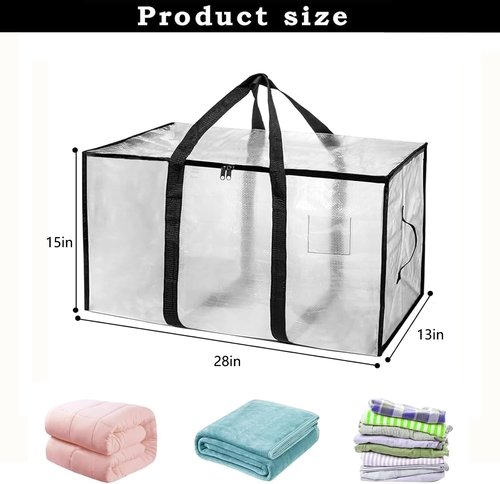 Extra Large Heavy Duty Moving Bags by [Brand Name] - Waterproof Storage Totes with Handles & Zippers | 8 Pack, Foldable for College Dorms