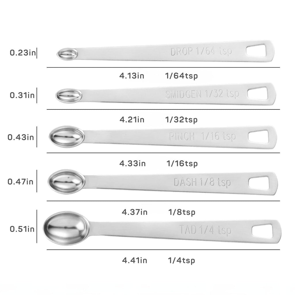 YUNNKEEY 14PCS Measuring Spoons Set, 1 tbsp, 1/2 tbsp, and 1-1/16tsp Stainless Steel Measuring Spoons for Cooking Baking Spice Jars and Liquid Ingredients