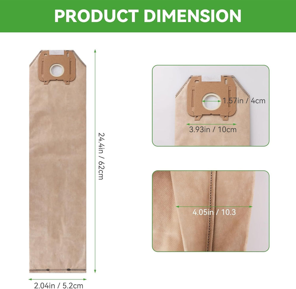 Vacuum Bags Compatible with Oreck Magnesium Upright Vacuum - 4 Pack Type LW HEPA Vacuum Cleaner Bags Replacement Bags for LWPK6OH LWPK25OH LWPK3OH