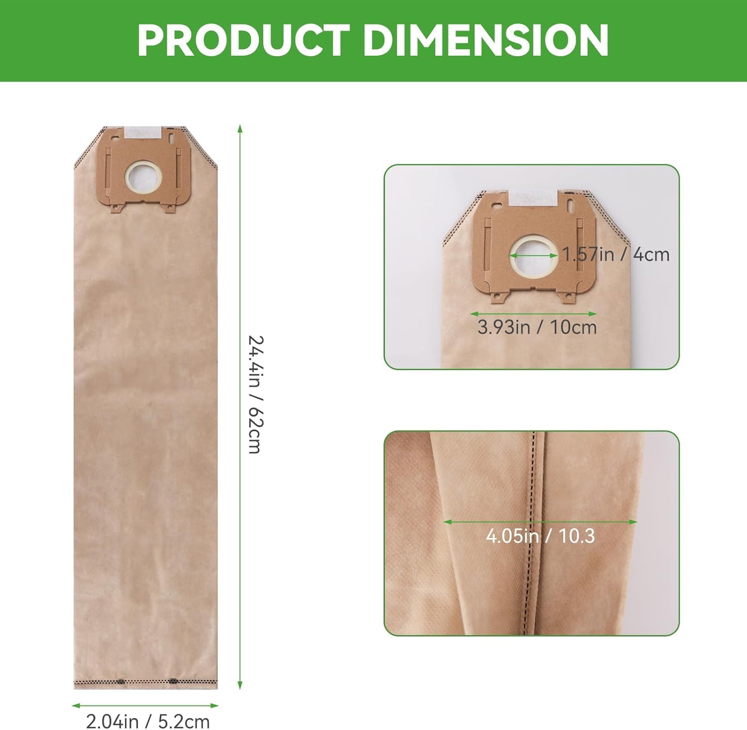 Vacuum Bags Compatible with Oreck Magnesium Upright Vacuum - 4 Pack Type LW HEPA Vacuum Cleaner Bags Replacement Bags for LWPK6OH LWPK25OH LWPK3OH