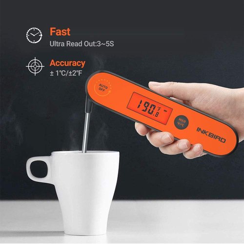 Inkbird Instant Read Meat Thermometer - Waterproof Digital Food Thermometer with Calibration & Backlight | Ideal for Cooking, Grilling, and Smoking
