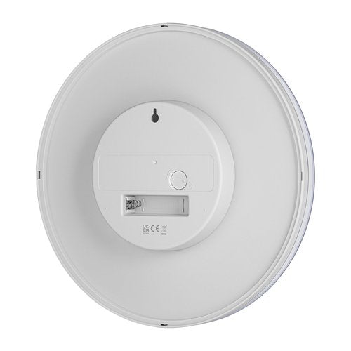 Braun Classic Analogue Wall Clock with Silent Sweeping Quartz Movement, Easy to Read, 23cm Diameter in White, Model BC26W.