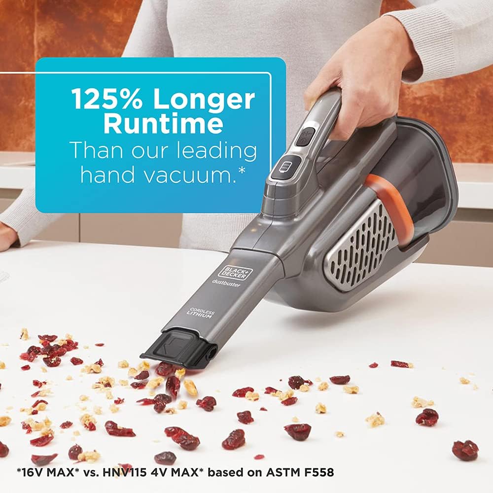 BLACK+DECKER Hand Vacuum - 16V MAX* DUSTBUSTER AdvancedClean+ for Powerful Cleaning | Compact Design