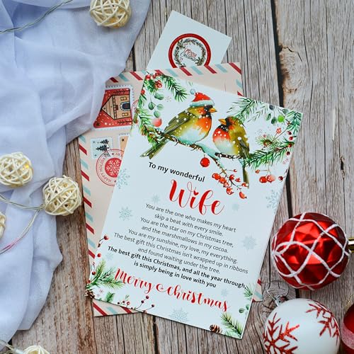 Romantic Christmas Card for Wife with Envelope & Seal