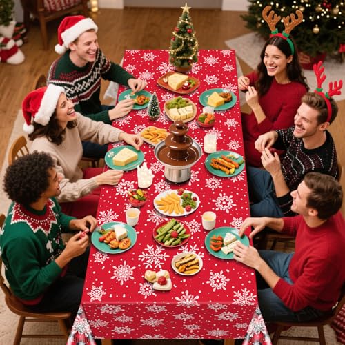 Buffalo Plaid Christmas Tablecloths - 4 Pack, 86x51 Inch