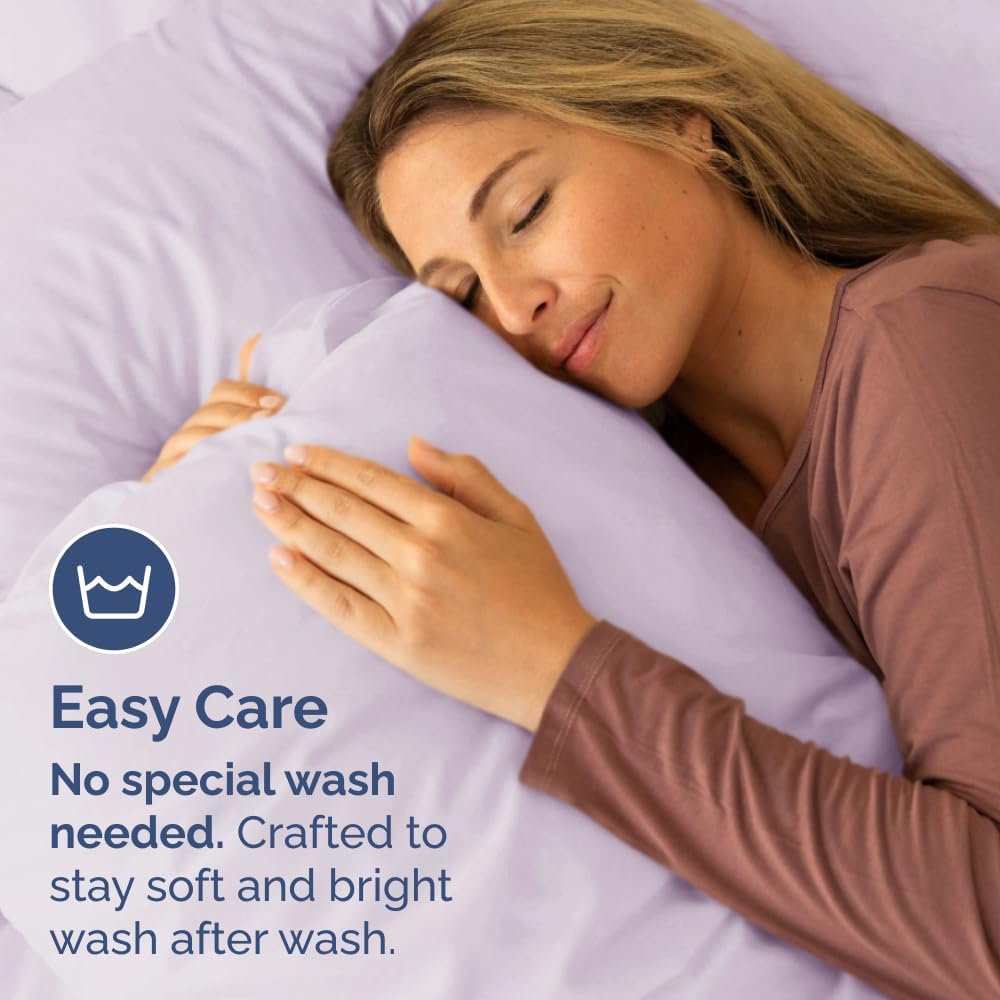 Skiennix Queen Pillow Cases Set of 2 | Ultra Soft Hotel Quality & Wrinkle Free - Light Lavender