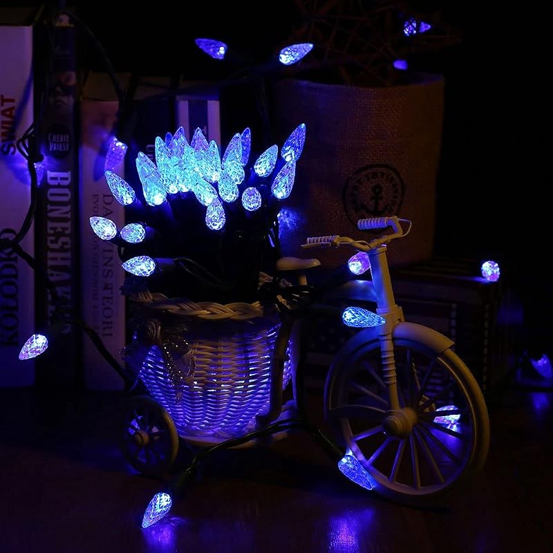 Blue 100 LED Christmas Lights String - 33 ft, Indoor/Outdoor - Brizled C5