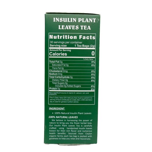 Dried Insulin Plant Leaves Tea 30 x 2g Tea Bags Natural Costus Igneus Herbal Tea - Lanka Flavors Feel Different