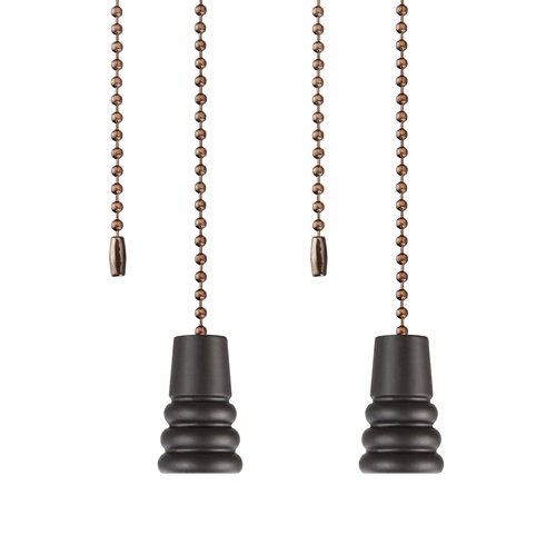Aspen Creative 20513-31, 12" Ceiling Fan Beaded Solid Steel Decorative Pull Chain/Oil Rubbed Bronze Finish