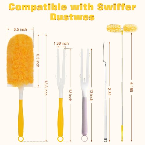 360° Heavy Duty Duster Refills for Swiffer Duster,30 Pack & 1Handle 4X Faster Electrostatic Deep Duster Kit for Cleaning, Pet Hair, Blinds & Car Vents,Lasts 2+ Months, Eco-Friendly & Gift-Ready