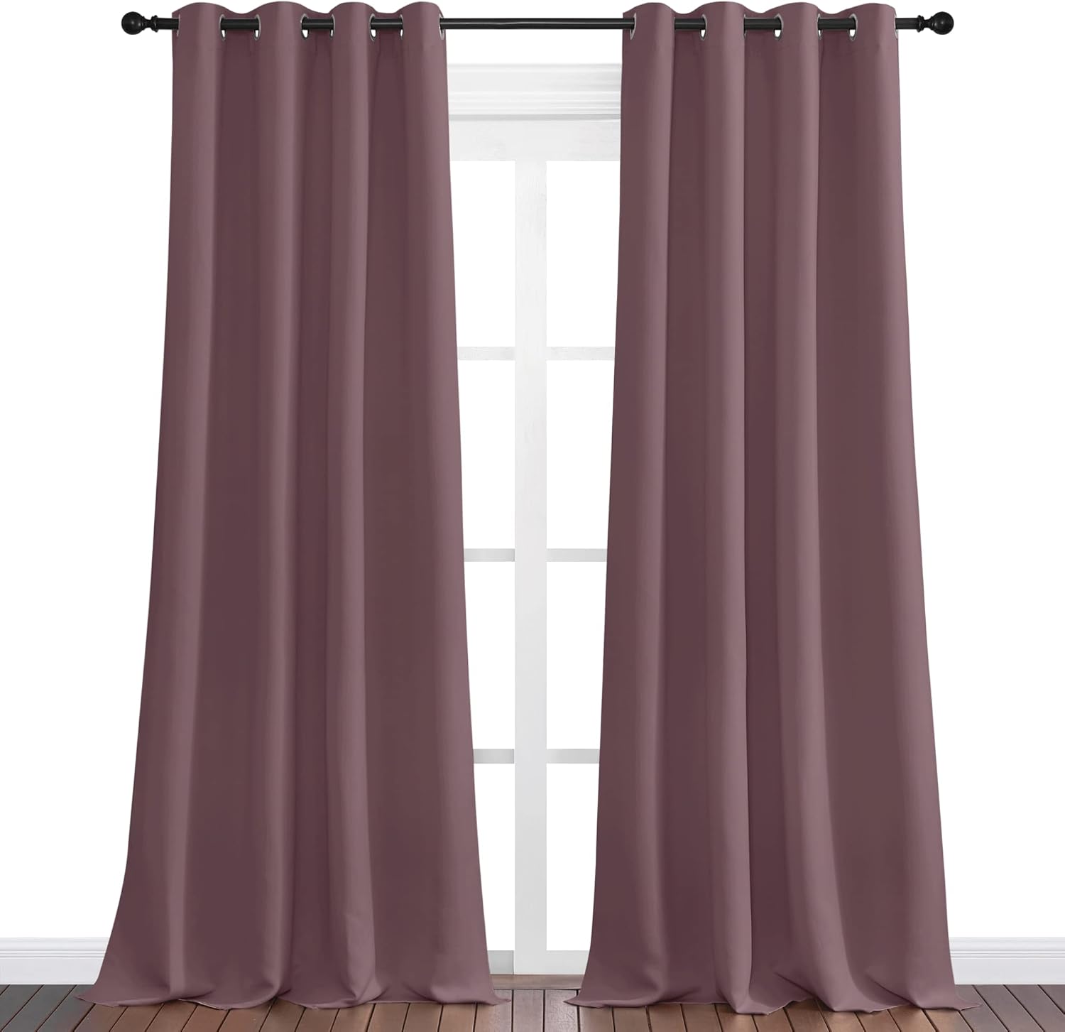 NICETOWN Dry Rose Blackout Curtains - 108" Long | Sound Reducing & Heat Blocking | 55" Wide, 2 Pieces