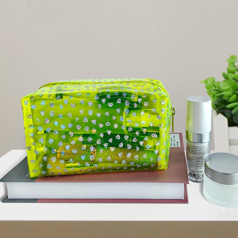 Portable Waterproof Makeup Bag - Dark Green Diamond Cosmetic Pouch