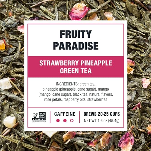 Tiesta Tea Strawberry Pineapple Green Tea - Premium Loose Leaf, 20-25 Cups