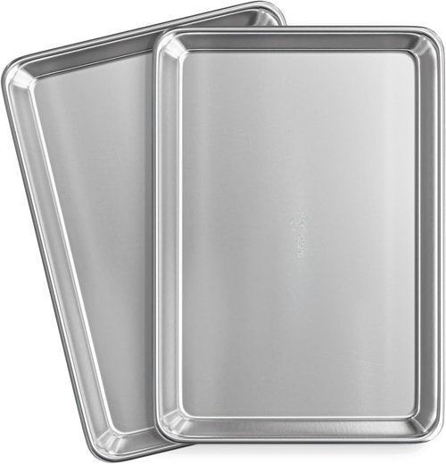 JoyTable Aluminum Baking Sheet Set - 2 Pack Non-Stick Cookie Sheets | Commercial Quality, 15 x 10 Inch