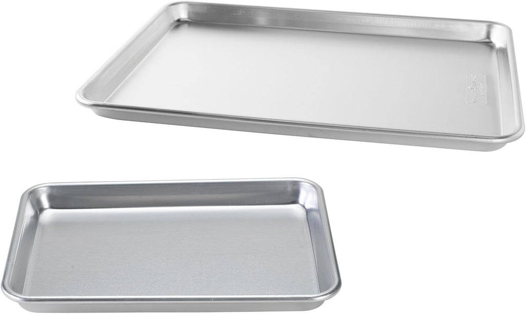 Nordic Ware Naturals Half & Quarter Sheet Baking Set - USA-Made Aluminum Pans with Steel Rim
