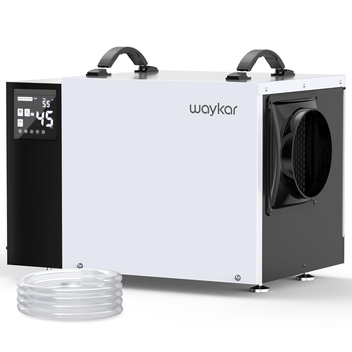 Waykar 125 Pint Dehumidifier - Smart Humidity Control for Basements & Crawl Spaces up to 6500 Sq Ft | Includes Pump & Drain Hose
