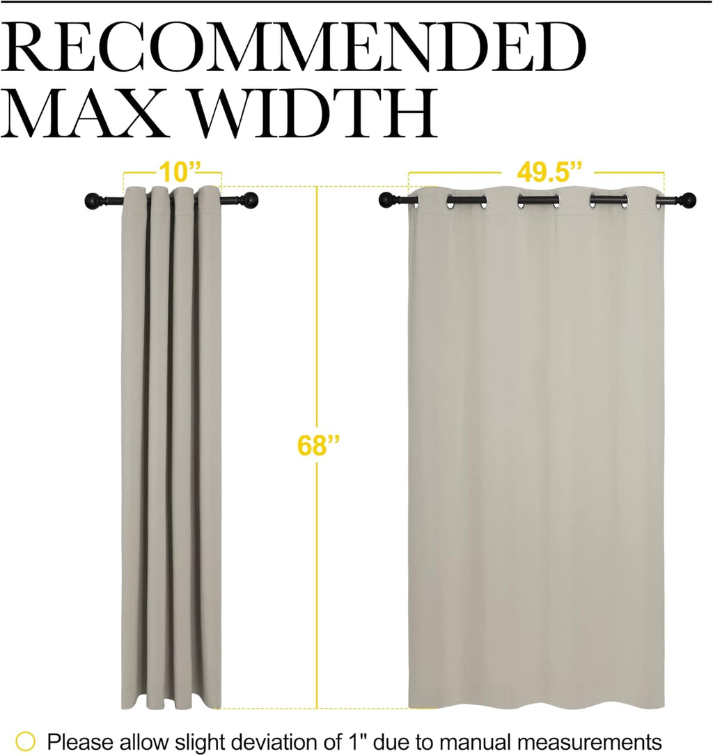 NICETOWN Room Darkening Curtain Panels - Thermal Insulated Grommet Drapes for Windows | Natural, 2 Panels, W55 x L68-Inch