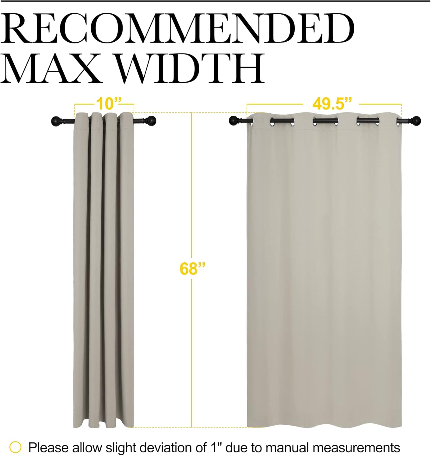 NICETOWN Room Darkening Curtain Panels - Thermal Insulated Grommet Drapes for Windows | Natural, 2 Panels, W55 x L68-Inch