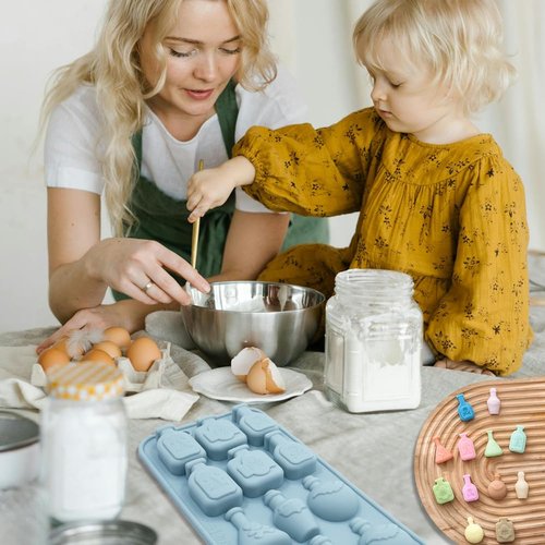 2 Pack 3D Apothecary Potion Bottle Silicone Molds 12 Cavity Halloween Themed Baking Mould Tray DIY Baking Tool for Chocolate Cake Dessert Candy Mousse Pastry Handmade Soap Crayons Cupcake Topper