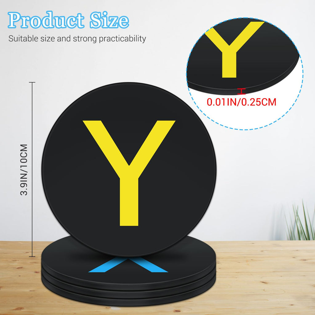 ABYX Silicone Gaming Coasters Set of 4 – A B X Y Game Controller Button Drink Coasters, Game Room Décor, Gifts for Gamers Men Boyfriend Dad – Black