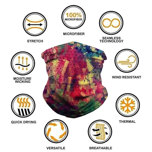 6 Pack Neck Gaiters Tube UV Face Mask Bandana Balaclava Shiesty Magic Scarf Headwear Headbands Wraps for women