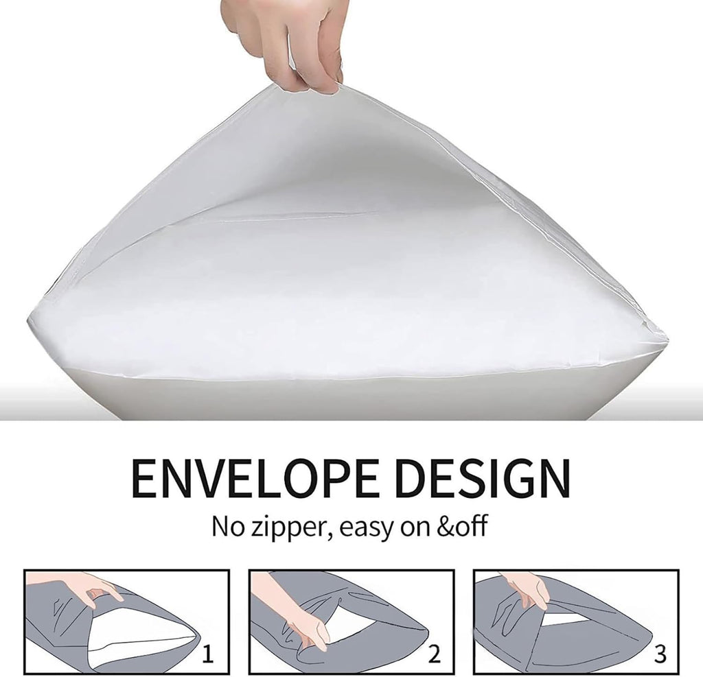 Microfiber Pillowcases 2 Pack - Super Soft, Wrinkle & Stain Resistant, 20x26, White | Envelope Closure