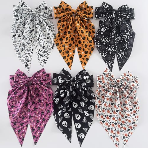 Halloween Big Bow Hair Clip Ghost Pumpkin Hair Ribbon Barrette
