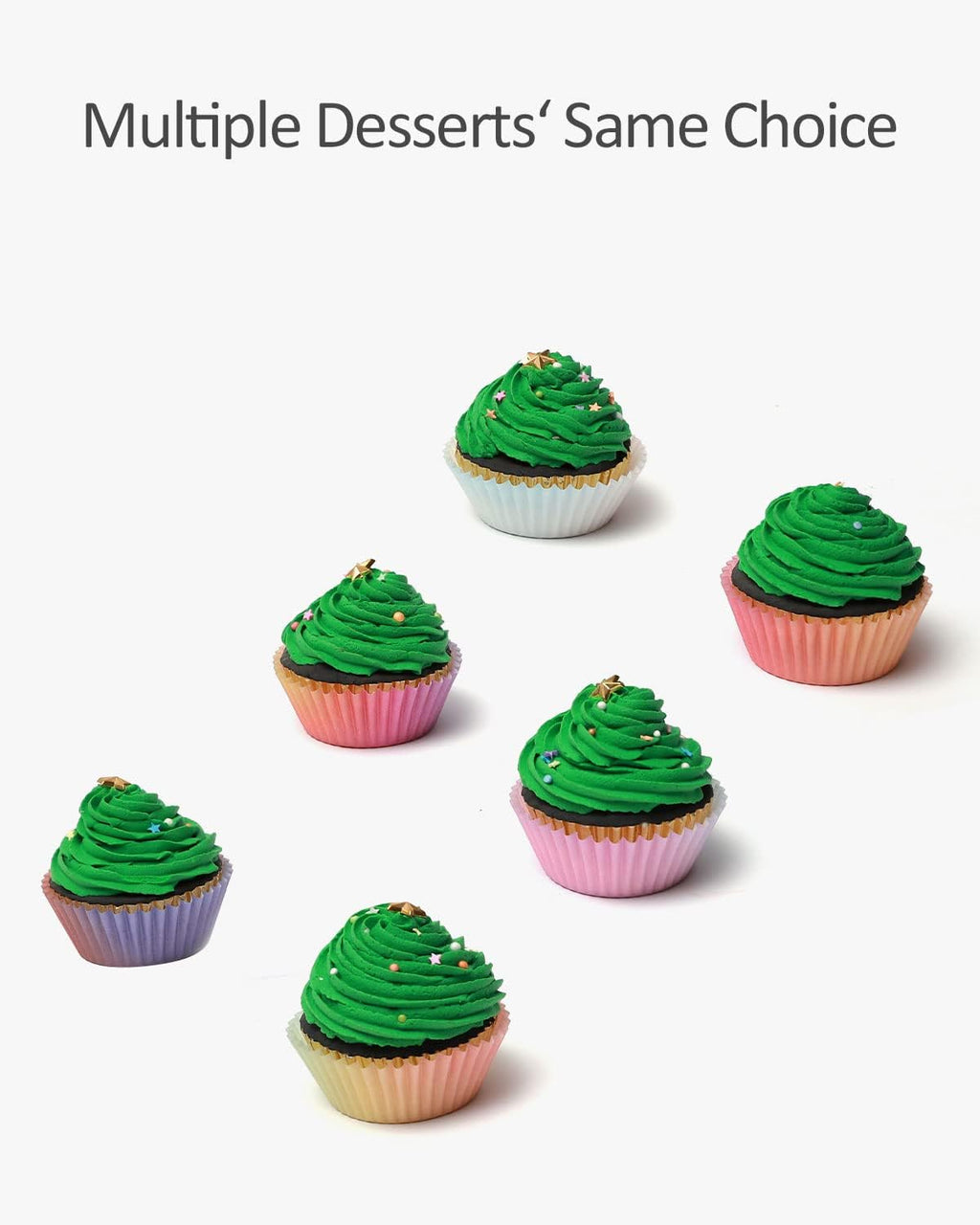 Qiqee Cupcake Liners - 300-Count Food Grade Baking Cups with Gradient Design | Perfect for Parties