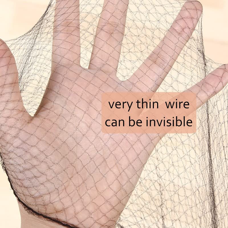 ROCST Invisible Elastic Hair Nets for Women Buns 6-Pack Black 55 cm