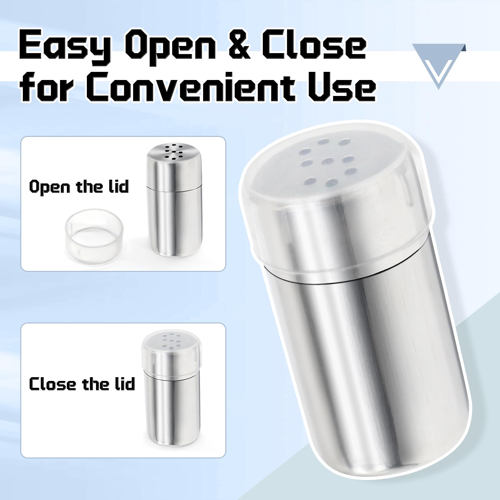 Stainless Steel Mini Salt and Pepper Shakers 4-Pack, Leak-Proof Travel Size Spice Containers, Airtight Moisture-Proof Seasoning Set for Camping, Lunch Box, Kitchen, Outdoor